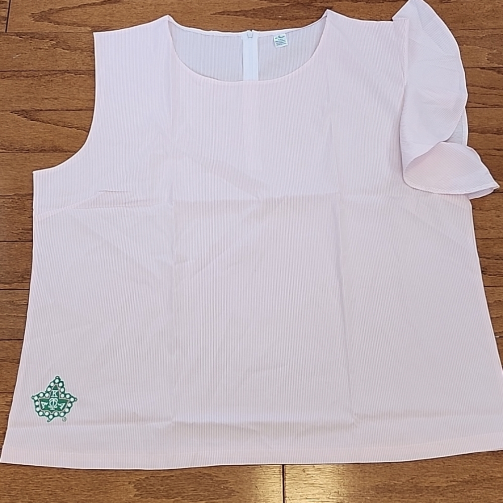 AKA beautiful pink and white shirt